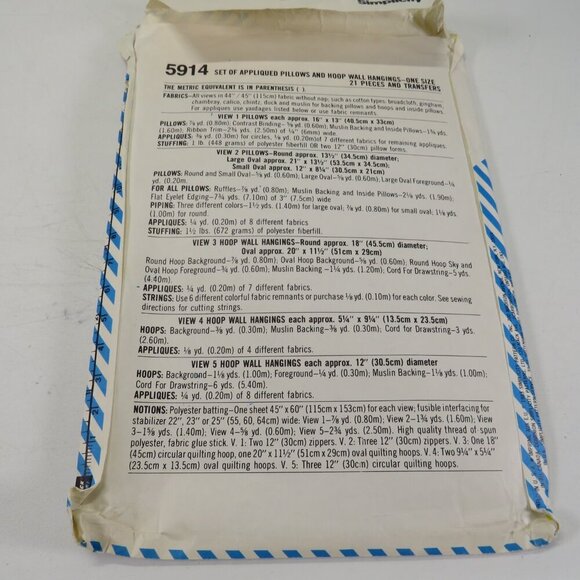 Simplicity 5914 Country style Pillow & Embroidery Hoop Wall Hanging UNCUT Sewing - Picture 5 of 8